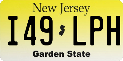 NJ license plate I49LPH