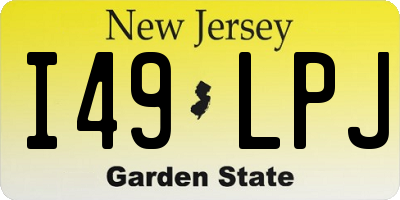 NJ license plate I49LPJ