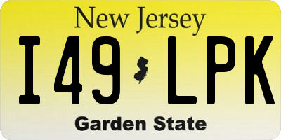 NJ license plate I49LPK