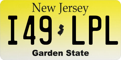 NJ license plate I49LPL