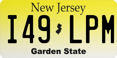NJ license plate I49LPM