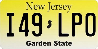 NJ license plate I49LPO