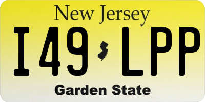 NJ license plate I49LPP