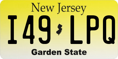 NJ license plate I49LPQ
