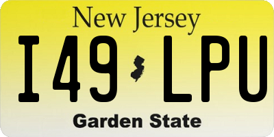 NJ license plate I49LPU