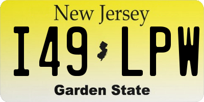 NJ license plate I49LPW