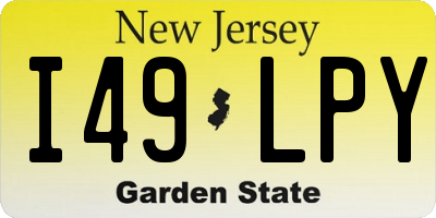 NJ license plate I49LPY