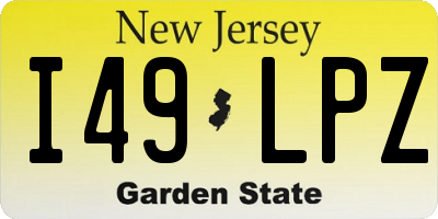 NJ license plate I49LPZ