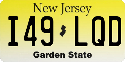 NJ license plate I49LQD