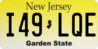 NJ license plate I49LQE