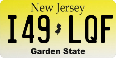 NJ license plate I49LQF