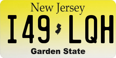 NJ license plate I49LQH
