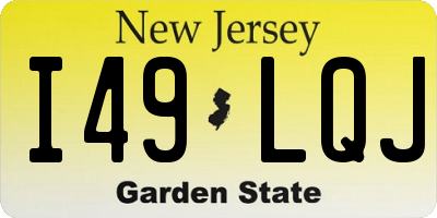NJ license plate I49LQJ