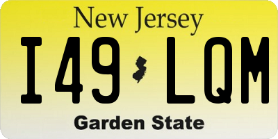 NJ license plate I49LQM