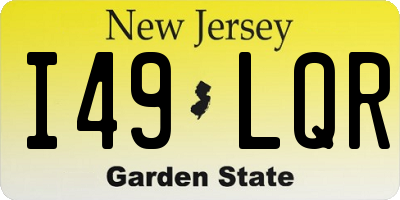 NJ license plate I49LQR