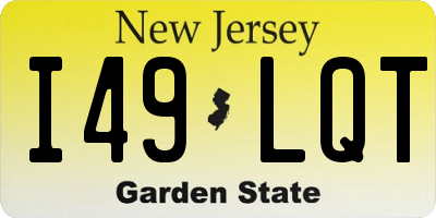 NJ license plate I49LQT