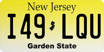 NJ license plate I49LQU