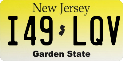 NJ license plate I49LQV