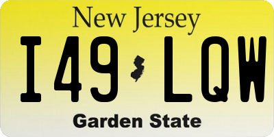 NJ license plate I49LQW