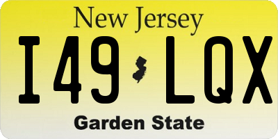 NJ license plate I49LQX