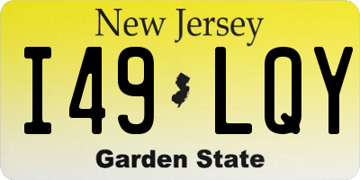 NJ license plate I49LQY