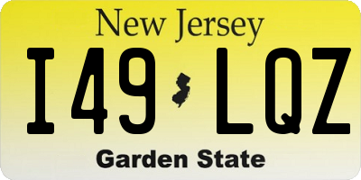 NJ license plate I49LQZ