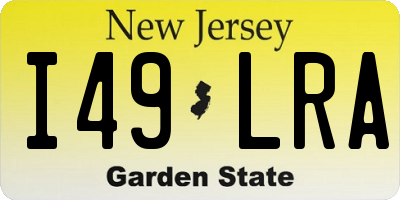 NJ license plate I49LRA