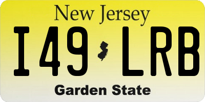 NJ license plate I49LRB