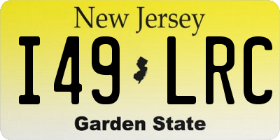 NJ license plate I49LRC