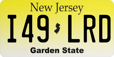NJ license plate I49LRD