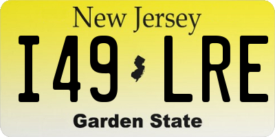 NJ license plate I49LRE