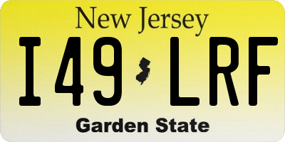 NJ license plate I49LRF