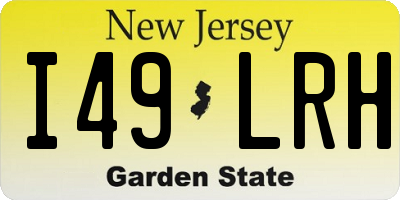 NJ license plate I49LRH