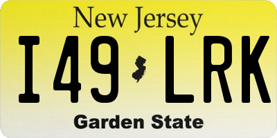 NJ license plate I49LRK