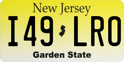 NJ license plate I49LRO