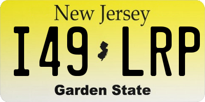 NJ license plate I49LRP