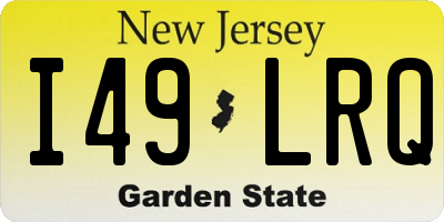 NJ license plate I49LRQ