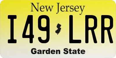 NJ license plate I49LRR