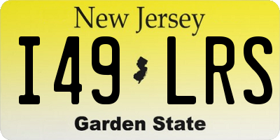 NJ license plate I49LRS