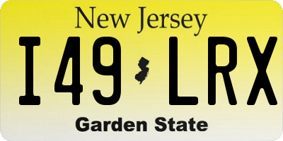 NJ license plate I49LRX