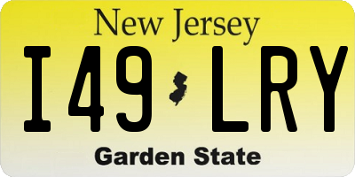NJ license plate I49LRY