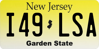 NJ license plate I49LSA