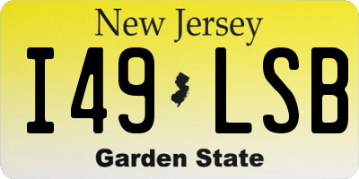 NJ license plate I49LSB