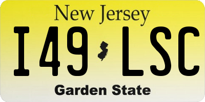 NJ license plate I49LSC
