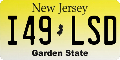 NJ license plate I49LSD