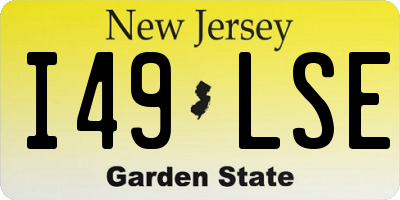 NJ license plate I49LSE