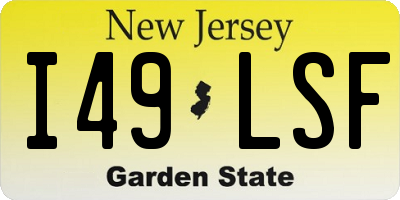 NJ license plate I49LSF