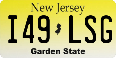 NJ license plate I49LSG