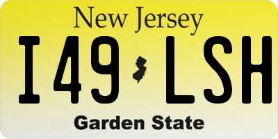 NJ license plate I49LSH