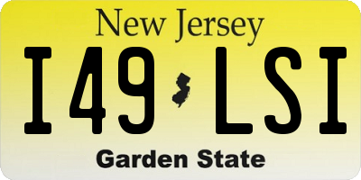 NJ license plate I49LSI